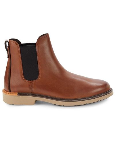 Cole Haan Faux Leather Chelsea Boots - Brown