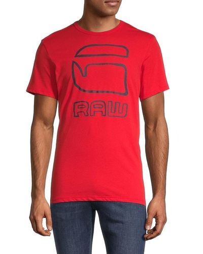 G-Star RAW Graphic Graw Straight Logo T-shirt - Red