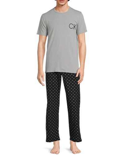 Calvin Klein 2-piece Logo Pyjama Set - Blue