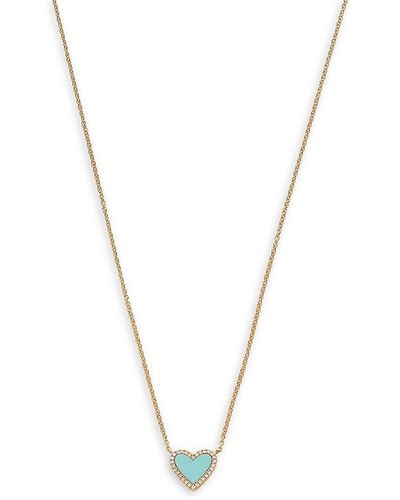 Saks Fifth Avenue 14K, & Diamond Heart Pendant Necklace - Metallic