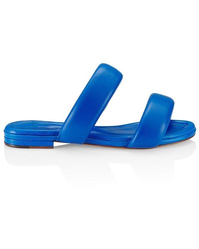 Alexandre Birman Lilla Padded Leather Slides - Blue