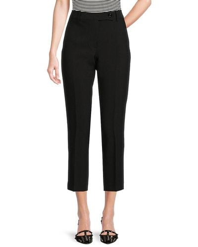 Karl Lagerfeld High Waist Straight Leg Trousers - Black