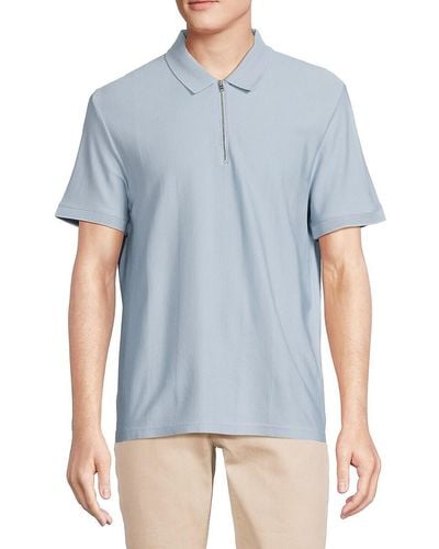 Club Monaco Quarter Zip Polo - Blue