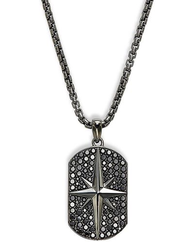 Effy Black Rhodium Plated, Sterling Silver, & Black Spinel Pendant Necklace - Pink