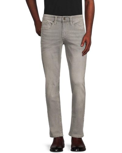 Buffalo David Bitton Evan-x High Rise Slim Straight Jeans - Grey