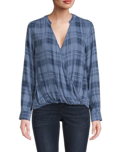 Splendid Faux Wrap Top - Blue