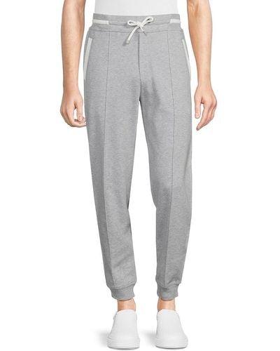 Brunello Cucinelli Heathered Pleated Drawstring Sweatpants - Grey