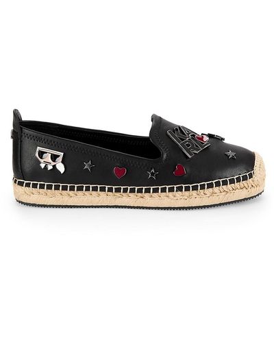 Karl Lagerfeld Malvie Logo Embellished Espadrilles - Pink