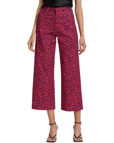 Adam Lippes High-rise Wide-leg Leopard-print Jeans - Red