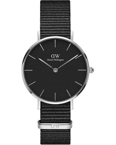 Daniel Wellington Petite Cornwall Stainless Steel & Textile-Strap Watch - Black