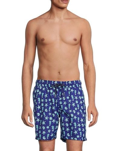 Slate & Stone Aquatic Print Swim Shorts - Blue