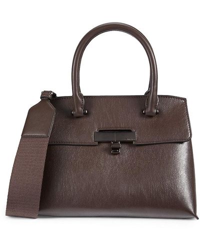 Calvin Klein Becky Double Top Handle Bag - Brown