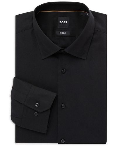 BOSS H-Joe Regular Fit Dress Shirt - Black