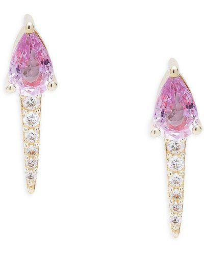 Pink Saks Fifth Avenue Earrings and ear cuffs for Women | Lyst