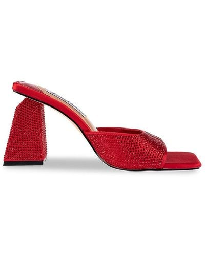 Lady Couture Reese Rhinestone Block Heel Sandals - Red