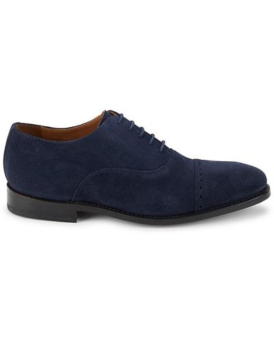 Allen Edmonds Brady Cap Toe Suede Oxford Shoes - Blue