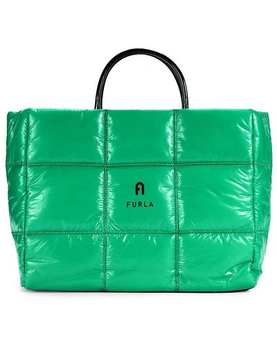 Furla Quilted Puff Tote - Green