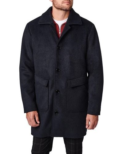 Bernardo Longline Wool Blend Overcoat - Blue
