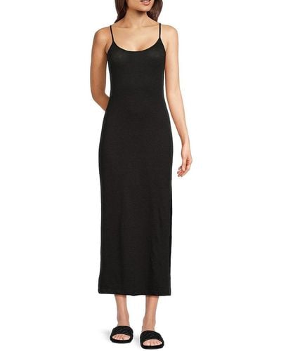 Onia Linen Blend Maxi Cover-up Dress - Black