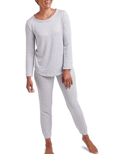 Tahari 2-piece Ribbed Pyjama Set - White