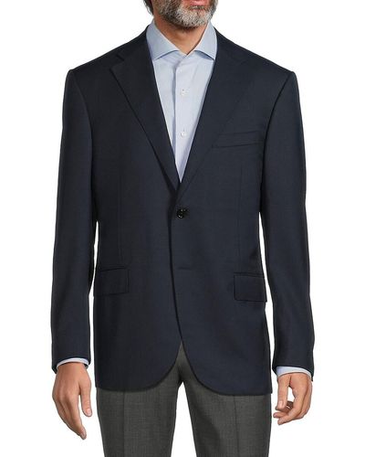 Corneliani Classic-fit Basic Wool Blazer - Blue