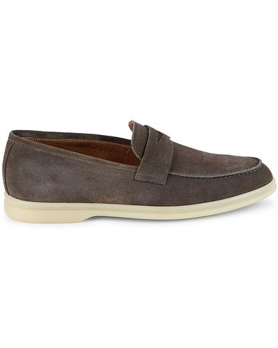 To Boot New York Lowell Suede Penny Loafers - Brown