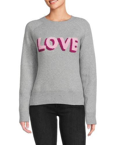 Bobeau Love Crewneck Sweater - Gray