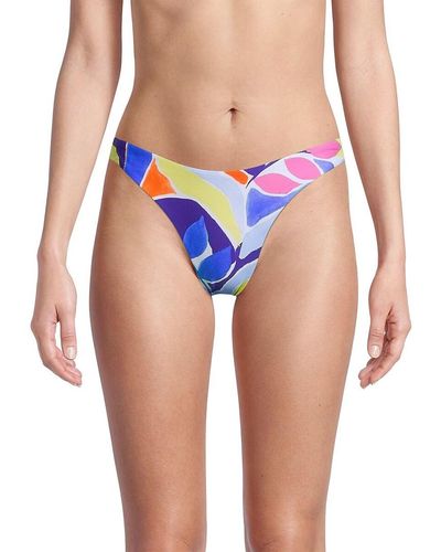 MILLY Margot Geometric Bikini Bottom - Blue