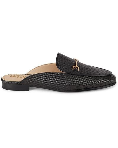 Sam Edelman Linnie Textured Flat Mules - Black