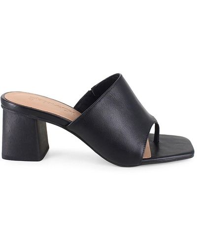 Splendid Karim Leather Block Heel Sandals - Black