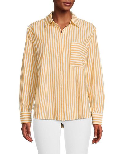 French Connection Stripe Button Down Shirt - Natural