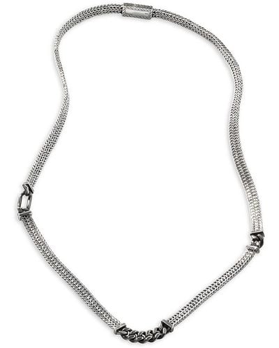 John Hardy Classic Chain Silver Convertible Station Necklace - White
