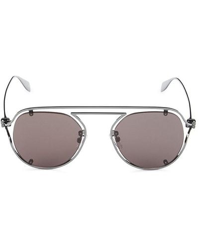 Alexander McQueen 51mm Geometric Sunglasses - Grey