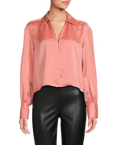 DKNY Solid Collared Top - White