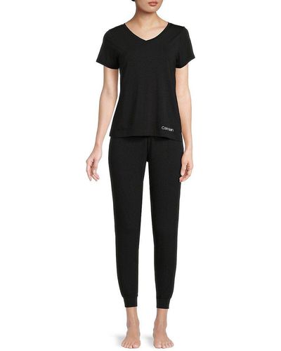 Calvin Klein 2-piece Top & Sweatpants Set - Black