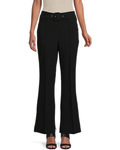 Ellen Tracy Belted Flared Trousers - Black