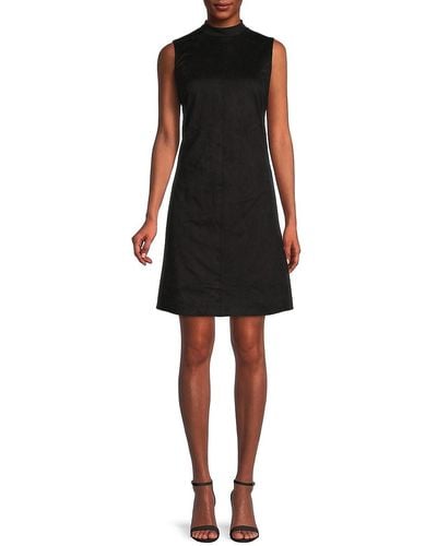 Donna Karan Mockneck Shift Dress - Black