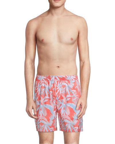 Tommy Bahama Naples Fiesta Fronds Palm Print Swim Shorts - Red