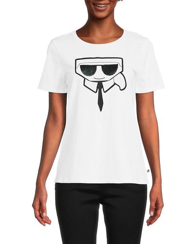 Karl Lagerfeld Cocktail Graphic Tee - White