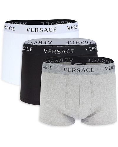 Versace 3-Pack Logo Boxer Briefs - White