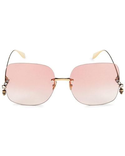 Alexander McQueen 63mm Butterfly Embellished Sunglasses - Pink