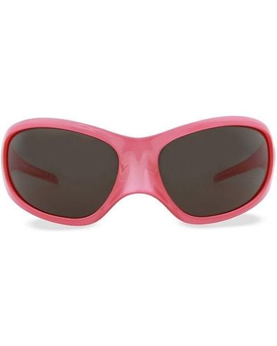 Balenciaga 80mm Shield Sunglasses - Pink