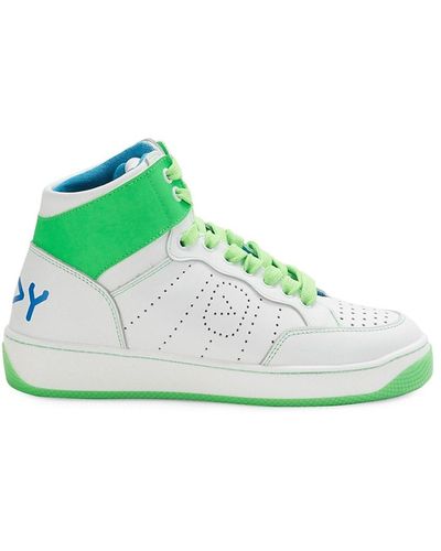 Off play Faux Leather High Top Sneakers - Green