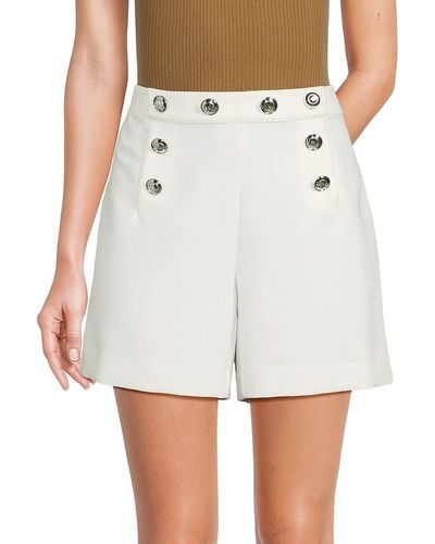 Karl Lagerfeld Embellished Button Shorts - White