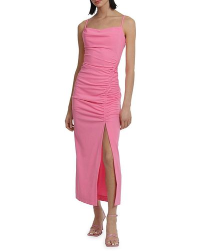 Donna Morgan Shirred Midi Dress - Pink