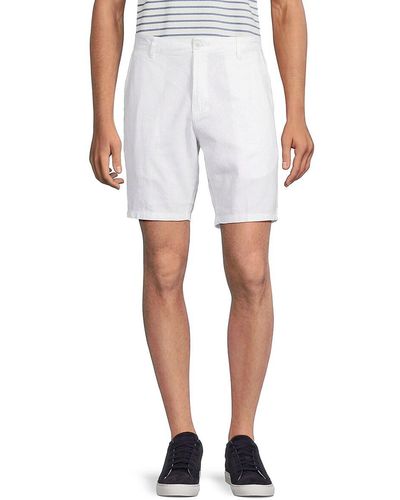 Saks Fifth Avenue Saks Fifth Avenue Linen Blend Bermuda Shorts - White