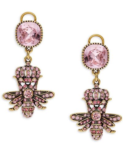 Heidi Daus Czech Crystal & Glass Bee Drop Earrings - Multicolor