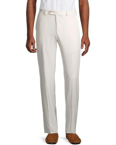 Saks Fifth Avenue Saks Fifth Avenue Traveler Taupe Flat-front Pants - Multicolor
