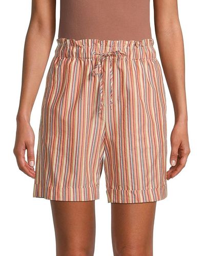 Madewell Striped Paperbag Shorts - Pink