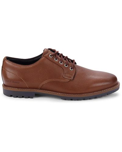 Cole Haan Midland Leather Derby Shoes - Brown